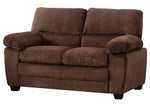 Andres 3-Pc Brown Plush Velvet Sofa Set