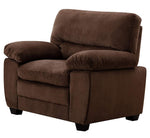 Andres 3-Pc Brown Plush Velvet Sofa Set