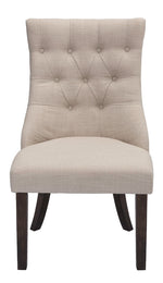 Anelie 2 Beige Fabric/Walnut Side Chairs