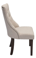 Anelie 2 Beige Fabric/Walnut Side Chairs