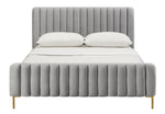 Angela Contemporary Grey Velvet Full Platform Bed