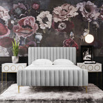 Angela Contemporary Grey Velvet Full Platform Bed