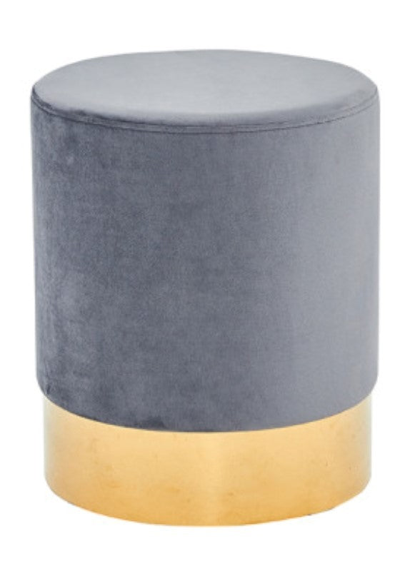 Anka Grey Velvet Accent Ottoman