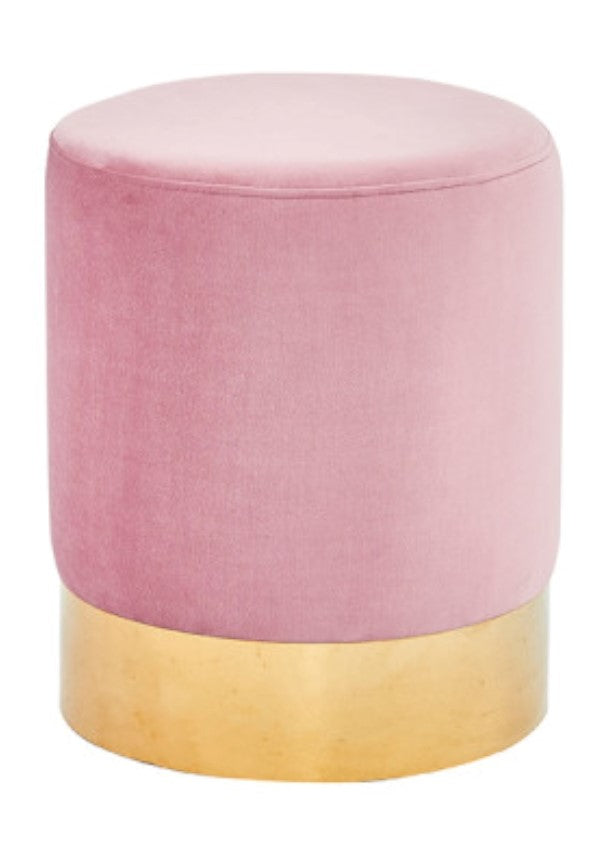 Anka Pink Velvet Accent Ottoman