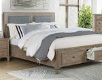 Anneke Wire-Brushed Warm Gray Wood King Bed