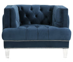 Ansario Blue Velvet Tufted Chair