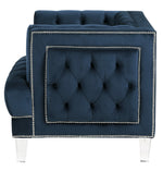 Ansario Blue Velvet Tufted Chair