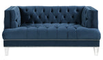 Ansario Blue Velvet Tufted Loveseat