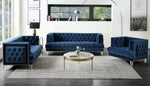 Ansario Blue Velvet Tufted Loveseat