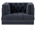 Ansario Charcoal Velvet Tufted Chair