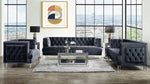 Ansario Charcoal Velvet Tufted Chair