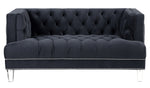 Ansario Charcoal Velvet Tufted Loveseat