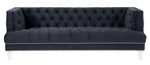 Ansario Charcoal Velvet Tufted Sofa