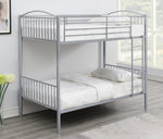 Anson Silver Finish Steel Twin/Twin Bunk Bed