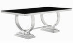 Antoine Black Glass/Chrome Metal Dining Table (Oversized)