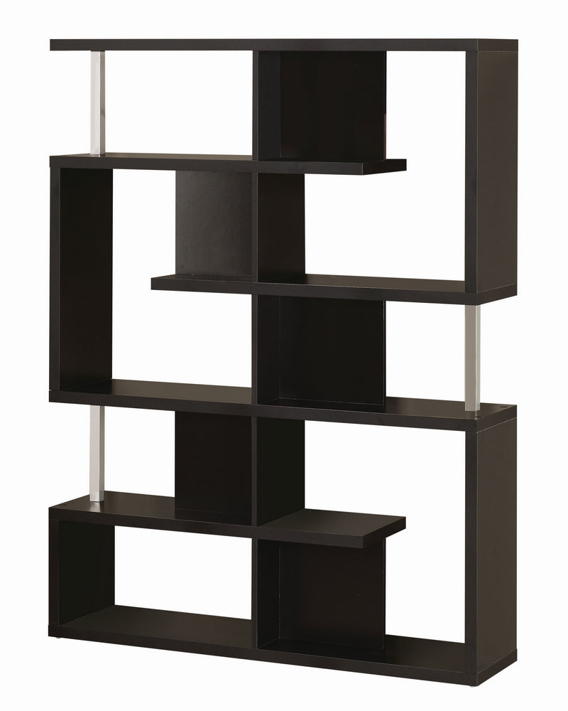 Libby Contemporary Black Wood Open 5-Tier Bookcase