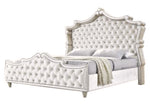 Antonella Ivory/Camel Velvet King Bed (Oversized)