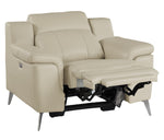 Antonio Beige Top Grain Leather Power Recliner