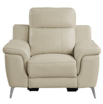 Antonio Beige Top Grain Leather Power Recliner