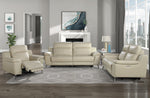 Antonio Beige Top Grain Leather Power Recliner Loveseat