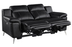 Antonio Black Top Grain Leather Power Recliner Loveseat