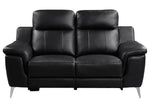 Antonio Black Top Grain Leather Power Recliner Loveseat