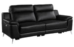 Antonio Black Top Grain Leather 2-Seat Power Recliner Sofa