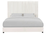 Arabelle White Velvet King Platform Bed (Oversized)