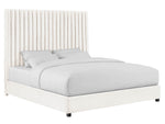 Arabelle White Velvet Queen Platform Bed