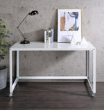 Arcano White Metal Writing Desk with Casters