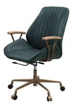 Argrio Dark Green Top Grain Leather Office Chair