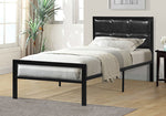 Ario Black Faux Leather/Metal Twin Platform Bed