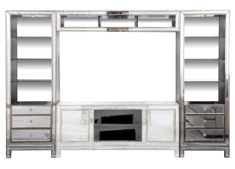 Aristotle 3-Pc Mirrored Entertainment Center