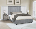 Arles Contemporary Grey Velvet King Bed