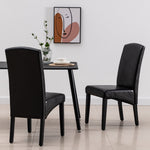 Art 2 Black Faux Leather/Wood Side Chairs