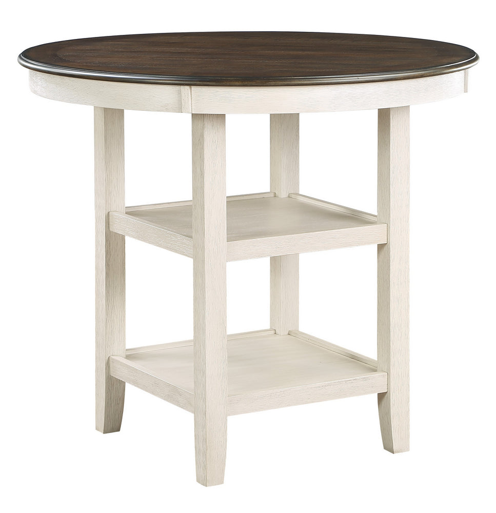 Asher Brown/Antique White Wood Counter Height Table