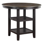 Asher Brown/Black Wood Round Counter Height Table