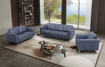 Astonic Contemporary Blue Leather Loveseat