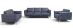 Astonic Contemporary Blue Leather Sofa