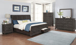 Atascadero Weathered Carbon Wood King Storage Bed