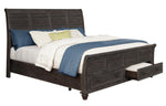 Atascadero Weathered Carbon Wood King Storage Bed