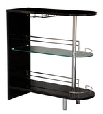 Athina Contemporary Glossy Black Wood Bar Unit