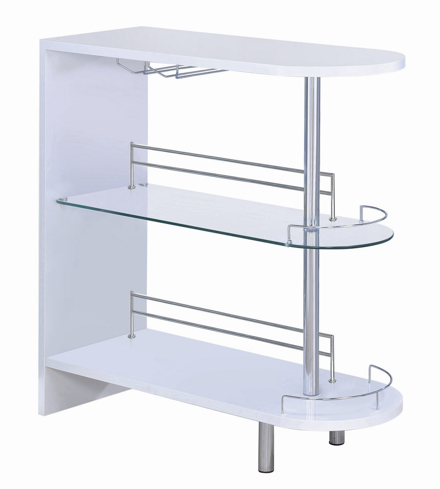 Athina Contemporary Glossy White Wood Bar Unit