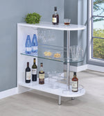 Athina Contemporary Glossy White Wood Bar Unit