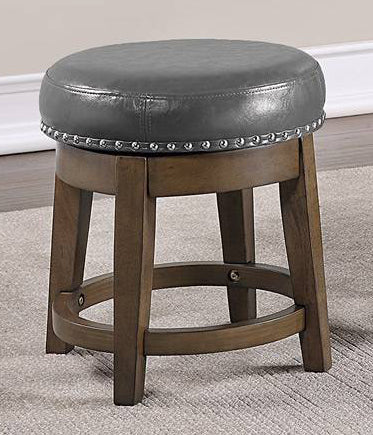 Auggie 2 Grey Faux Leather Swivel Stools