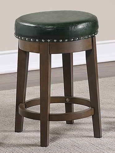 Auggie 2 Olive Green Faux Leather Swivel Counter Ht. Stools