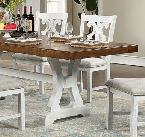 Auletta White/Dark Oak Wood Dining Table