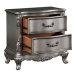 Ausonia Antique Platinum Wood 2-Drawer Nightstand