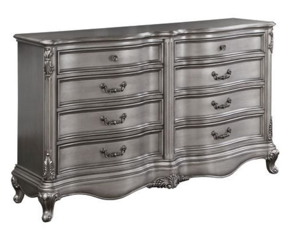 Ausonia Antique Platinum Wood 8-Drawer Dresser