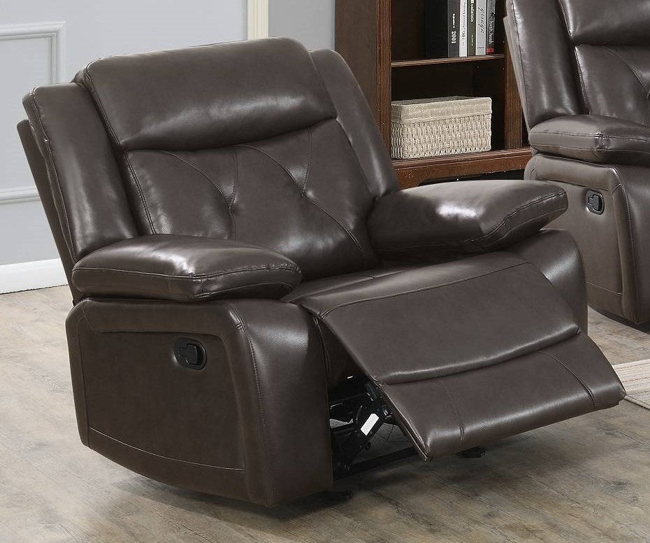 Avaline Dark Brown Gel Leatherette Manual Recliner